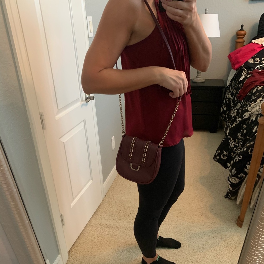 Maroon side bag